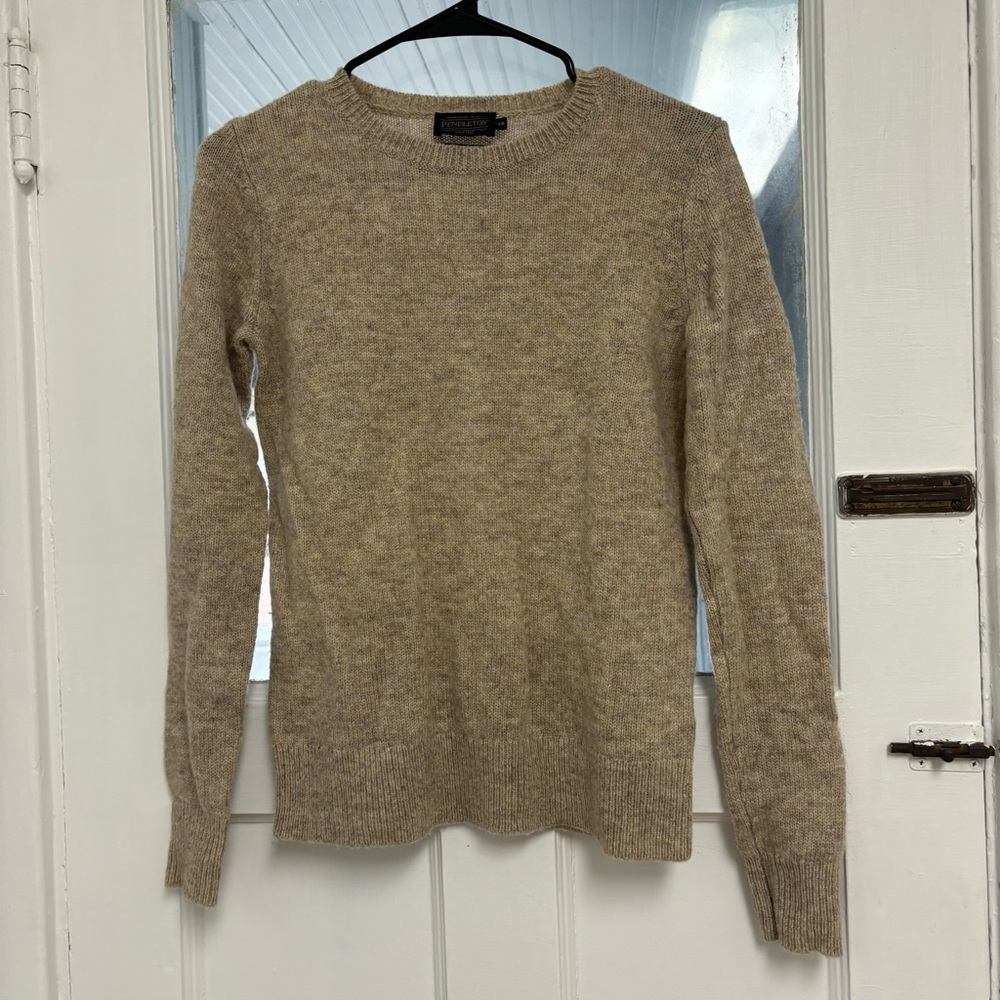NWOT Pendleton Washable Wool Crew Neck Sweater - Tan/Beige - Size XS